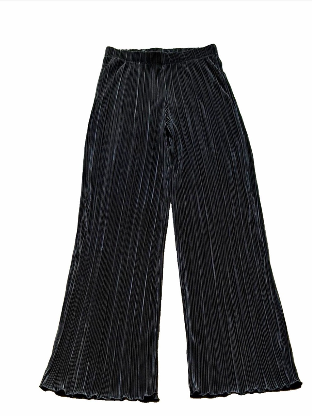 Fashion Nova Black Pleated Wide-Leg Pants